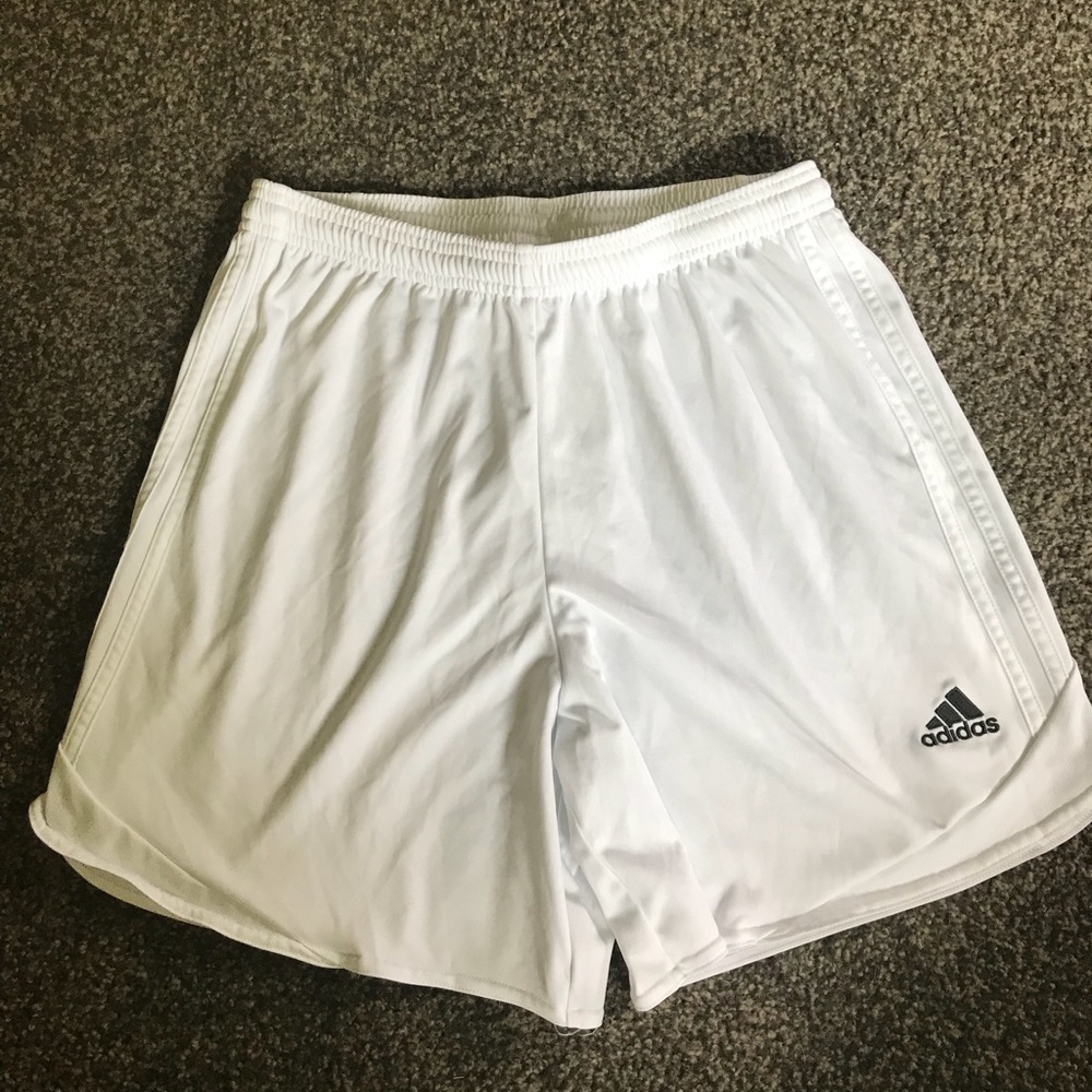 ADIDAS “Clima Cool” White Soccer Shorts